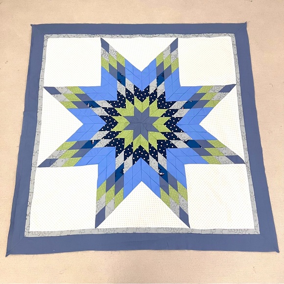 Handmade Texas Lone Star Baby Quilt Top 47x47" Pieced~ BABY/BED/Wall Decor - Picture 1 of 4